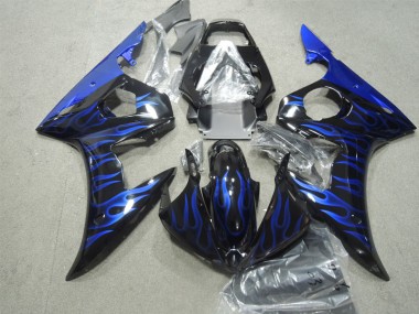 Black Blue Flame 03-05 YZF R6 Motorcycle Fairing