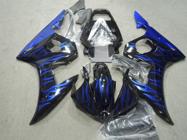 Black Blue Flame 03-05 YZF R6 Motorcycle Fairing