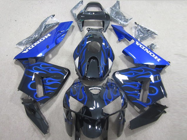 Black Blue Flame 05-06 CBR600RR Motorcycle Fairings Black Blue Flame 05-06 CBR600RR Motorcycle Fairings