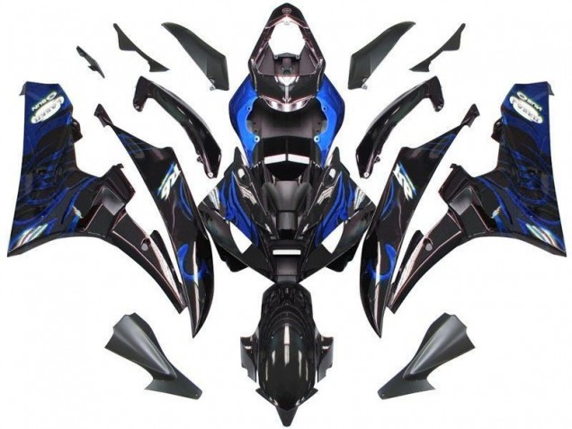 Black Blue Flame 06-07 YZF R6 Motorcycle Fairings Black Blue Flame 06-07 YZF R6 Motorcycle Fairings
