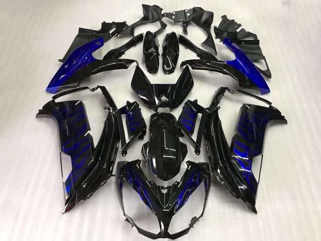 Black Blue Flame 12-16 EX650 Motorcycle Fairings Black Blue Flame 12-16 EX650 Motorcycle Fairings
