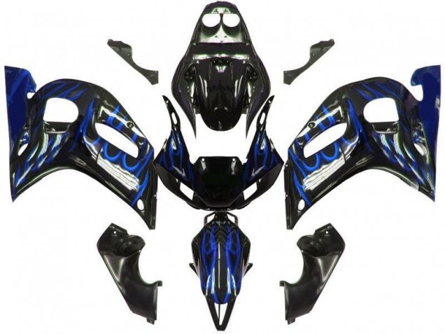 Black Blue Flame 98-02 YZF R6 Motorcycle Fairings Black Blue Flame 98-02 YZF R6 Motorcycle Fairings