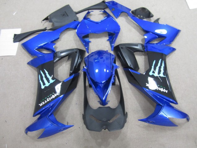 Black Blue Monster 08-10 ZX10R Motorcycle Fairings Black Blue Monster 08-10 ZX10R Motorcycle Fairings
