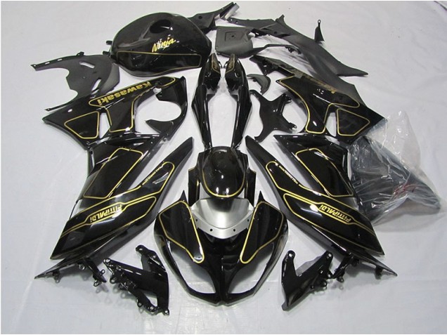 Black Gold 09-12 ZX6R Motorcycle Fairings