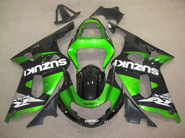 Black Green 01-03 GSXR 600 Motorcycle Fairings Black Green 01-03 GSXR 600 Motorcycle Fairings