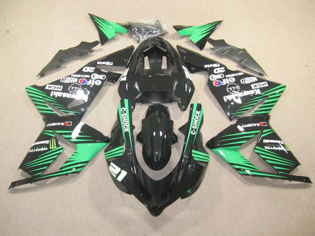 Black Green C-Shock Monster 03-05 ZX10R Motorcycle Fairings Black Green C-Shock Monster 03-05 ZX10R Motorcycle Fairings