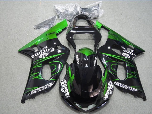 Black Green Corona Extra 01-03 GSXR 600 Motorcycle Fairings Black Green Corona Extra 01-03 GSXR 600 Motorcycle Fairings