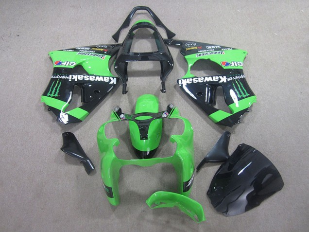 Black Green Monster 00-02 ZX6R Motorcycle Fairings Black Green Monster 00-02 ZX6R Motorcycle Fairings