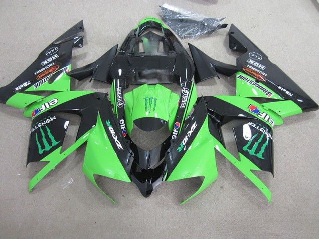 Black Green Monster 03-05 ZX10R Motorcycle Fairings Black Green Monster 03-05 ZX10R Motorcycle Fairings