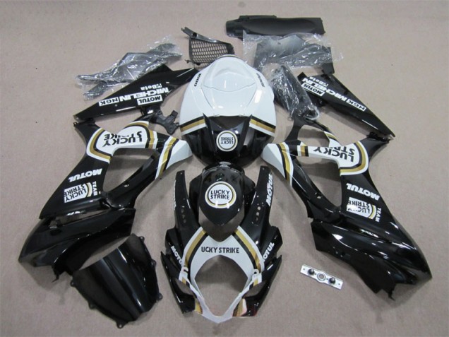 Black Lucky Strike White Motul 07-08 GSXR 1000 Motorcycle Fairings Black Lucky Strike White Motul 07-08 GSXR 1000 Motorcycle Fairings