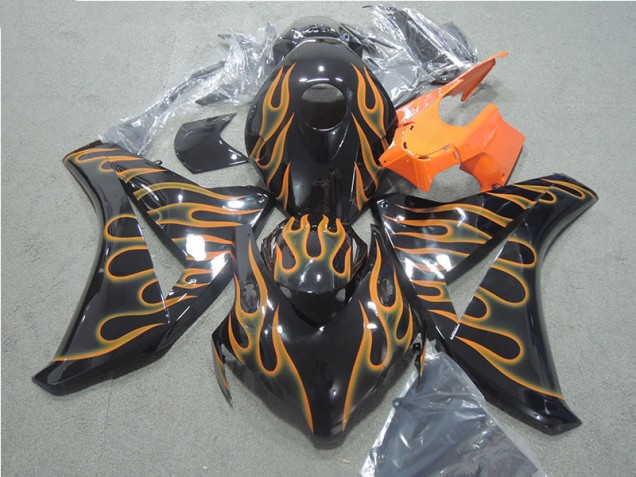 Black Orange Flame 08-11 CBR1000RR Motorcycle Fairings