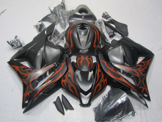 Black Orange Flame 09-12 CBR600RR Motorcycle Fairings Black Orange Flame 09-12 CBR600RR Motorcycle Fairings