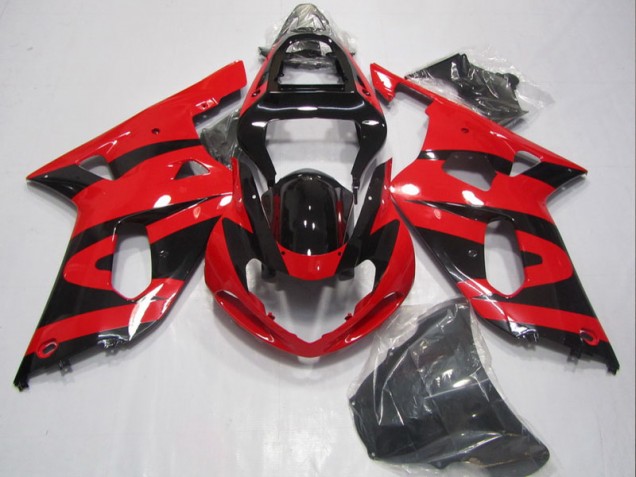 Black Red 01-03 GSXR 600 Motorcycle Fairings Black Red 01-03 GSXR 600 Motorcycle Fairings