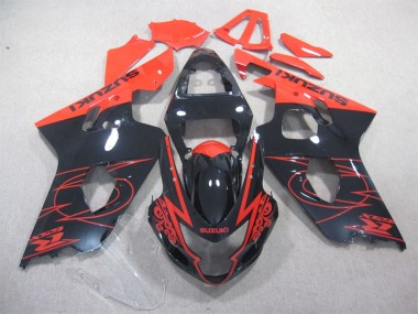 Black Red 04-05 GSXR 600 Motorcycle Fairings
