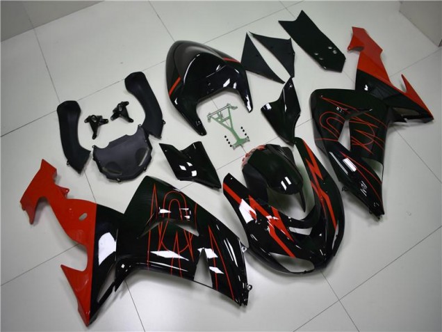 Black Red 06-07 ZX10R Motorcycle Fairings Black Red 06-07 ZX10R Motorcycle Fairings