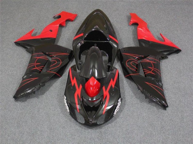 Black Red 06-07 ZX10R Motorcycle Fairings Black Red 06-07 ZX10R Motorcycle Fairings