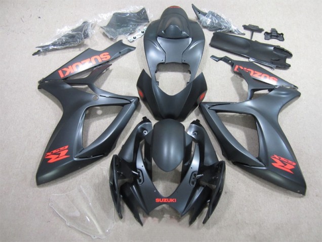 Black Red Decal 06-07 GSXR 600 Motorcycle Fairings Black Red Decal 06-07 GSXR 600 Motorcycle Fairings