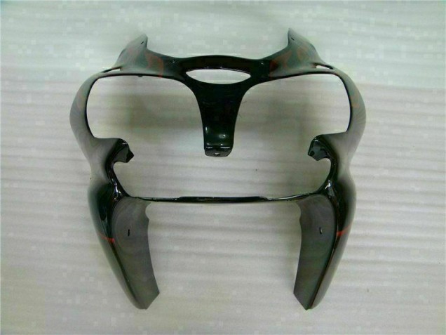 Black Red Flame 00-02 ZX6R Motorcycle Fairings Black Red Flame 00-02 ZX6R Motorcycle Fairings