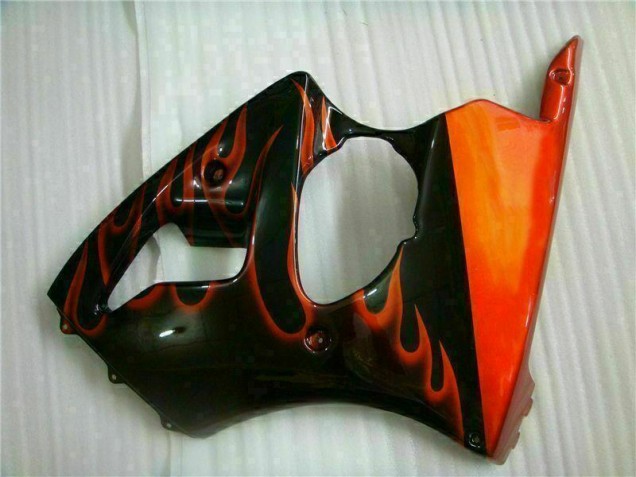Black Red Flame 00-02 ZX6R Motorcycle Fairings Black Red Flame 00-02 ZX6R Motorcycle Fairings