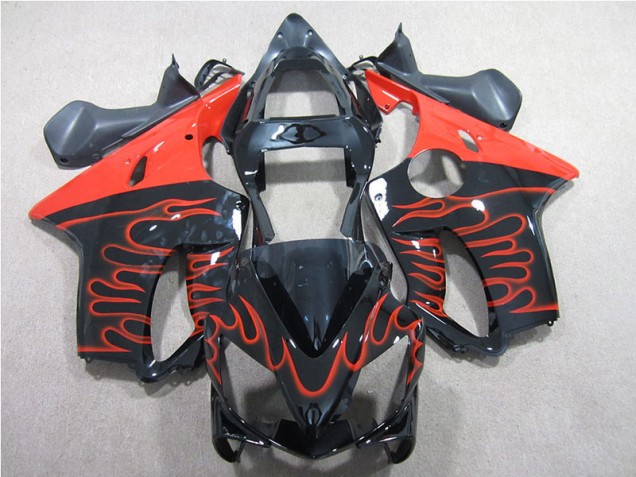 Black Red Flame 01-03 CBR600 F4i Motorcycle Fairings Black Red Flame 01-03 CBR600 F4i Motorcycle Fairings