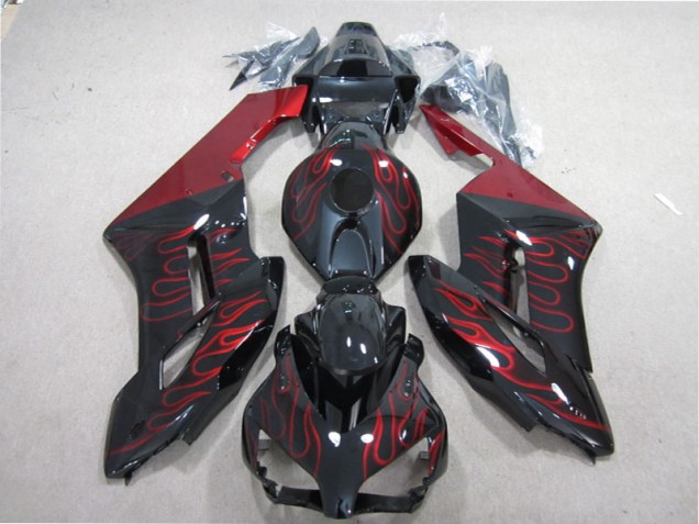 Black Red Flame 04-05 CBR1000RR Motorcycle Fairing Black Red Flame 04-05 CBR1000RR Motorcycle Fairing