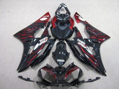 Black Red Flame 06-07 YZF R6 Motorcycle Fairing