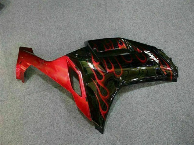 Black Red Flame 07-08 ZX6R Motorcycle Fairings Black Red Flame 07-08 ZX6R Motorcycle Fairings