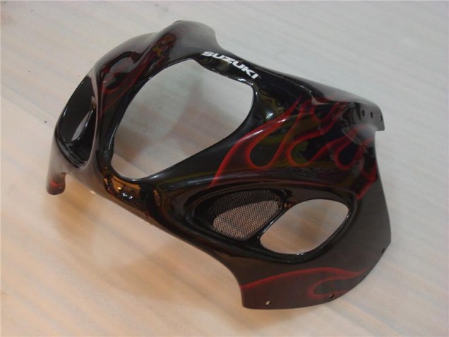 Black Red Flame 96-07 GSXR 1300 Hayabusa Motorcycle Fairings