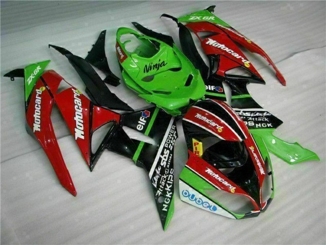 Black Red Green Motocard 09-12 ZX6R Motorcycle Fairings Black Red Green Motocard 09-12 ZX6R Motorcycle Fairings