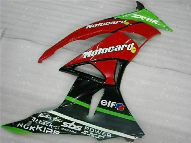 Black Red Green Motocard 09-12 ZX6R Motorcycle Fairings Black Red Green Motocard 09-12 ZX6R Motorcycle Fairings