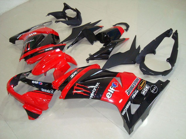 Black Red Monster 08-12 ZX250R Motorcycle Fairings
