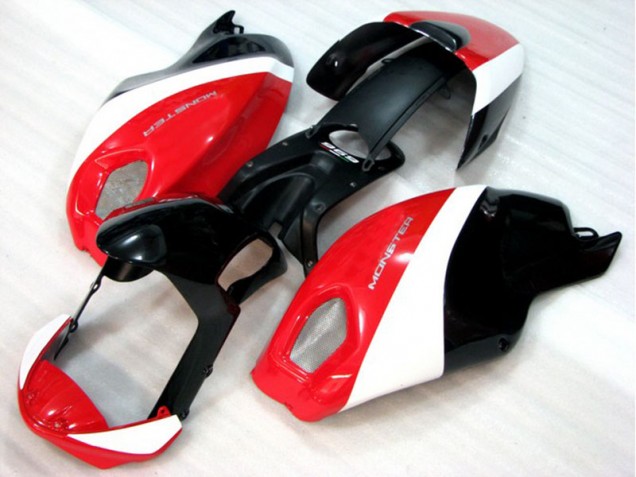 Black Red White Monster 08-12 Ducati Monster 696 Motorcycle Fairings Black Red White Monster 08-12 Ducati Monster 696 Motorcycle Fairings