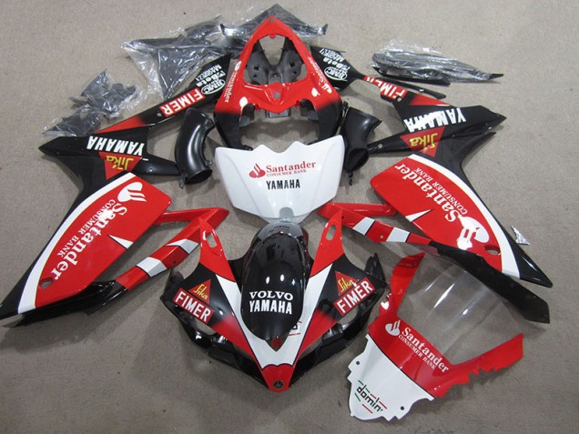 Black Red White Santander 07-08 YZF R1 Motorcycle Fairings Black Red White Santander 07-08 YZF R1 Motorcycle Fairings