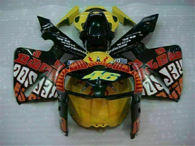 Black Red Yellow 46 05-06 CBR600RR Motorcycle Fairings Black Red Yellow 46 05-06 CBR600RR Motorcycle Fairings