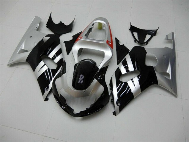 Black Silver 01-03 GSXR 600/750 Motorcycle Fairings Black Silver 01-03 GSXR 600/750 Motorcycle Fairings