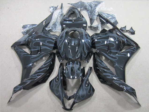 Black Silver Flame 09-12 CBR600RR Motorcycle Fairing Black Silver Flame 09-12 CBR600RR Motorcycle Fairing