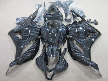 Black Silver Flame 09-12 CBR600RR Motorcycle Fairings