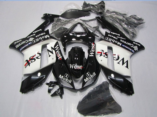 Black West Mobil 07-08 ZX6R Motorcycle Fairings Black West Mobil 07-08 ZX6R Motorcycle Fairings