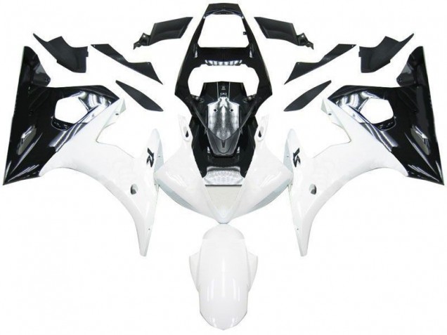 Black White 03-05 YZF R6 Motorcycle Fairings