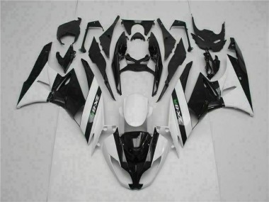 Black White 09-12 ZX6R Motorcycle Fairings