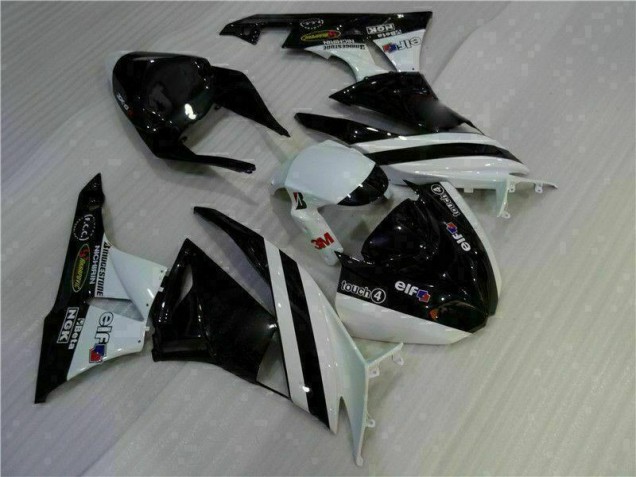 Black White 3M Touch4 09-12 ZX6R Motorcycle Fairing
