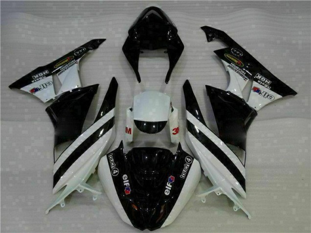 Black White 3M Touch4 09-12 ZX6R Motorcycle Fairing
