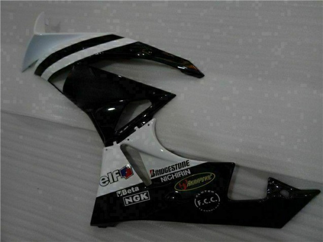 Black White 3M Touch4 09-12 ZX6R Motorcycle Fairing