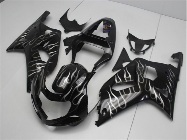 Black White Flame 01-03 GSXR 600/750 Motorcycle Fairings Black White Flame 01-03 GSXR 600/750 Motorcycle Fairings