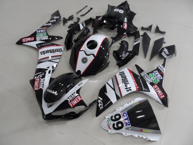 Black White Stickers Packs 07-08 YZF R1 Motorcycle Fairings Black White Stickers Packs 07-08 YZF R1 Motorcycle Fairings