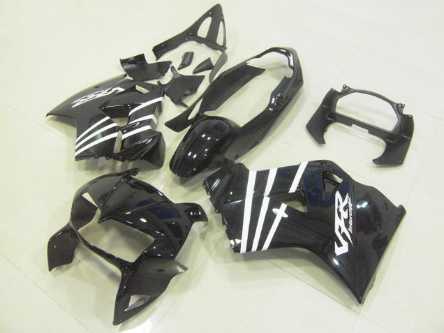 Black White Stripe 98-01 VFR800 Motorcycle Fairings Black White Stripe 98-01 VFR800 Motorcycle Fairings