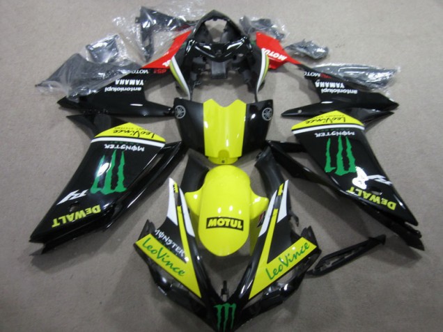 Black Yellow Motul Leovince 07-08 YZF R1 Motorcycle Fairings Black Yellow Motul Leovince 07-08 YZF R1 Motorcycle Fairings