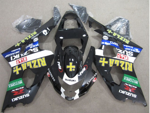 Black Yellow Rizla 04-05 GSXR 600 Motorcycle Fairings Black Yellow Rizla 04-05 GSXR 600 Motorcycle Fairings