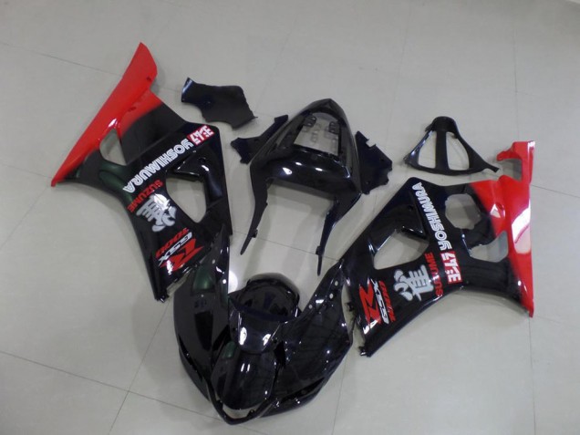 Black and Red 03-04 GSXR 1000 Motorcycle Fairings Black and Red 03-04 GSXR 1000 Motorcycle Fairings