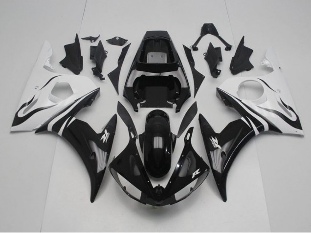 Black and White 03-05 YZF R6 Motorcycle Fairings Black and White 03-05 YZF R6 Motorcycle Fairings